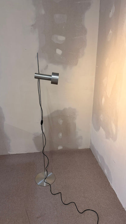 70er Vintage Aluminium Stehlampe, minimalistische Spotlampe
