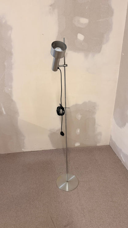 70er Vintage Aluminium Stehlampe, minimalistische Spotlampe
