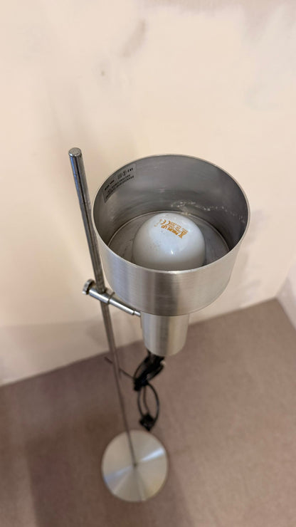 70er Vintage Aluminium Stehlampe, minimalistische Spotlampe