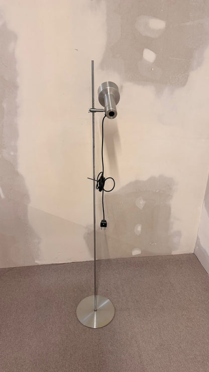70er Vintage Aluminium Stehlampe, minimalistische Spotlampe