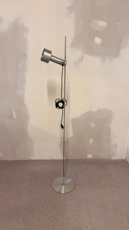 70er Vintage Aluminium Stehlampe, minimalistische Spotlampe
