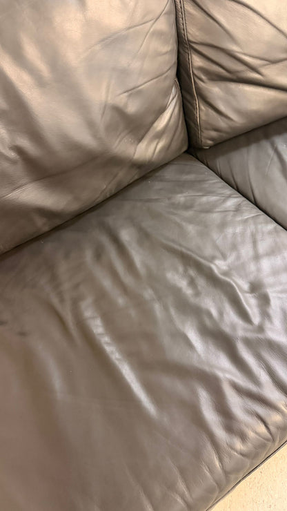 Modernes Ledersofa in dunkelgrau 3-Sitzer