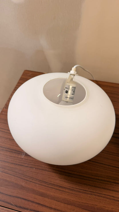 Space Age Tischlampe in Kieselsteinform Opalglas,2