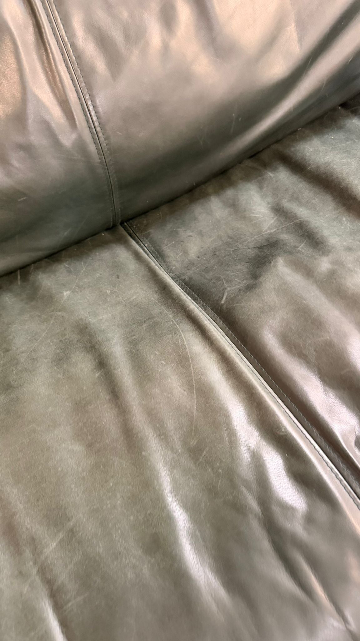 Dänisches 3-Sitzer Sofa aus Teak und dunkelgrünem Leder 70`s