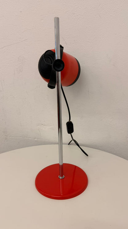 Vintage Space Age Tischlampe, Industrial Look in rot 70`s
