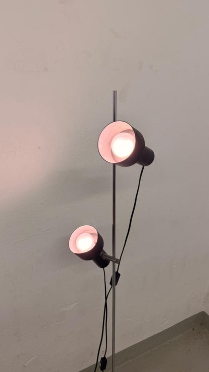 Vintage Spot Stehlampe 2-flammig Metall schwarz, verstellbar