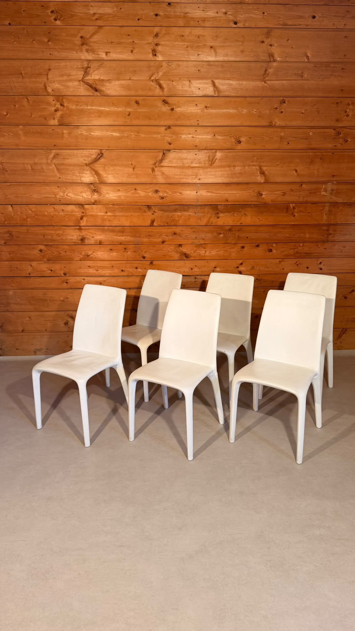 Bonaldo Design Stühle Alanda aus Leder Weiss Made in Italy