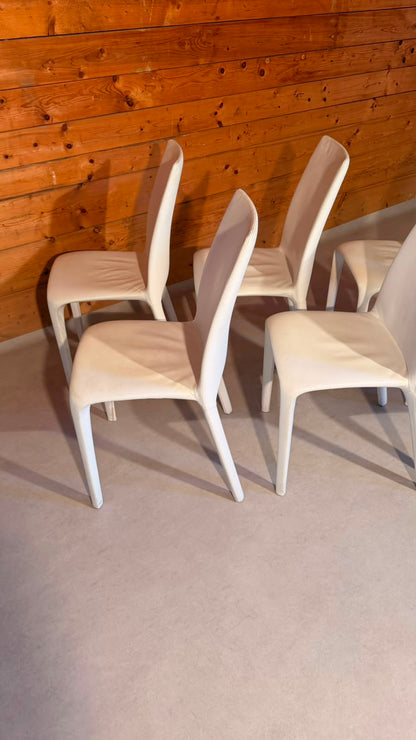 Bonaldo Design Stühle Alanda aus Leder Weiss Made in Italy