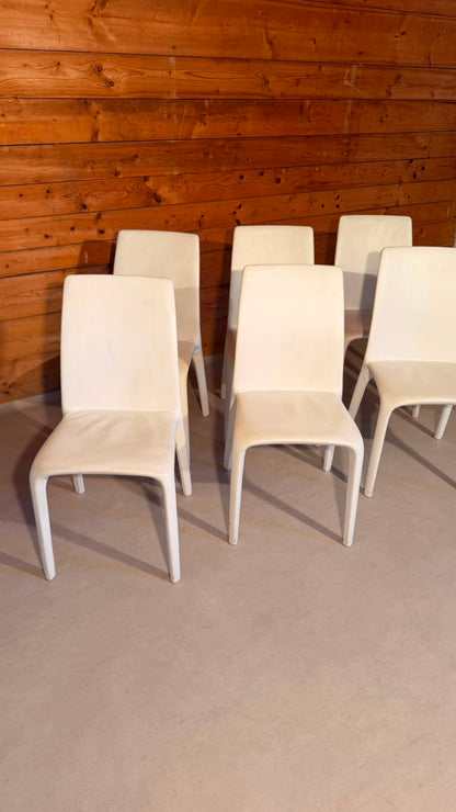 Bonaldo Design Stühle Alanda aus Leder Weiss Made in Italy