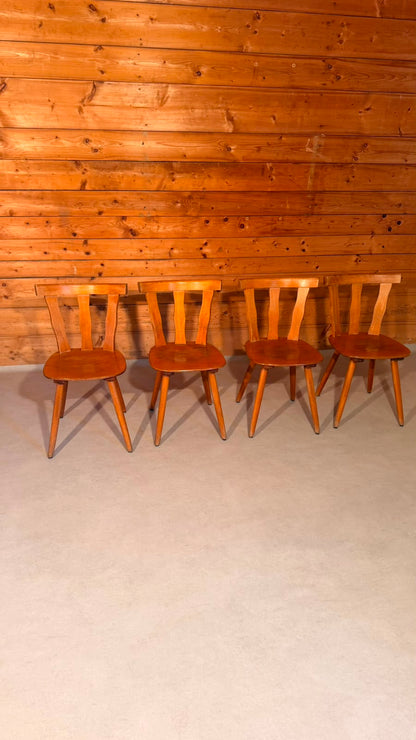 4 Vintage Holzstühle im Landhausstil Schweizer Möbel