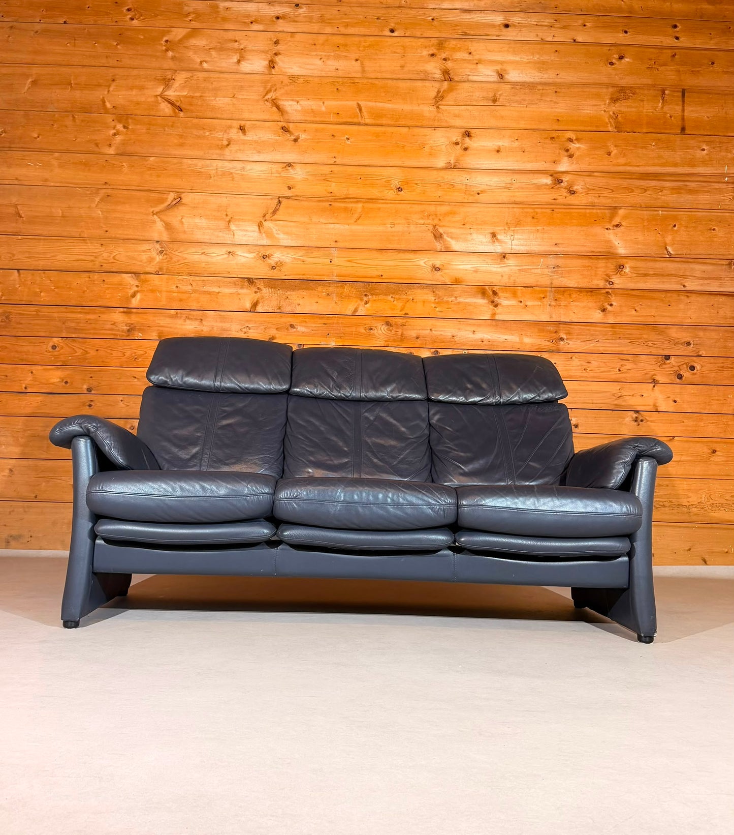 Longlife Valdalpone Leder 3-Sitzer Sofa in Dunkelblau