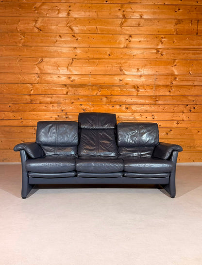 Longlife Valdalpone Leder 3-Sitzer Sofa in Dunkelblau