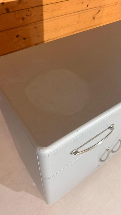 Tenzo Malibu Kommode Sideboard in Silber mit 2 Türen