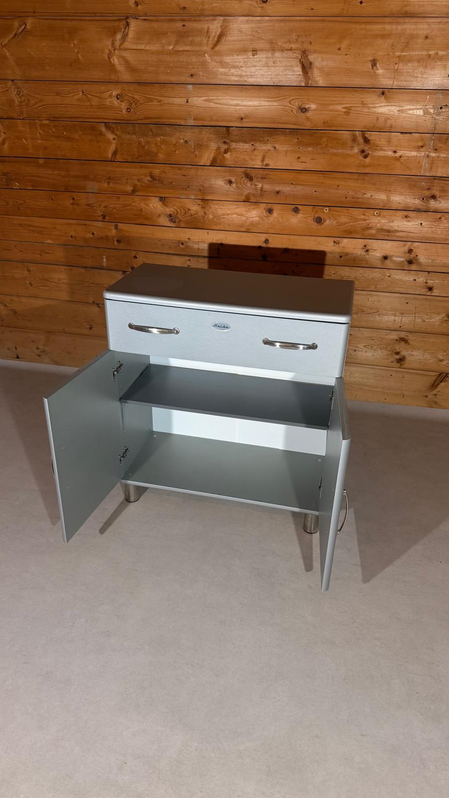 Tenzo Malibu Kommode Sideboard in Silber mit 2 Türen