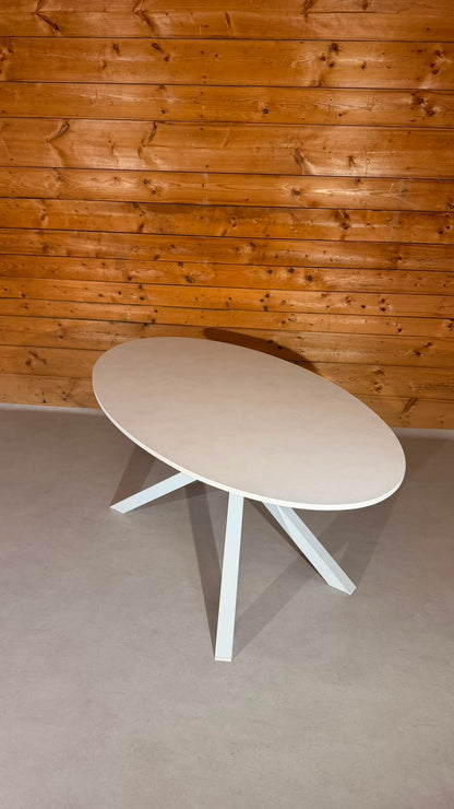 IKEA MARIEDAMM Ovaler Tisch Weiss Metallgestell