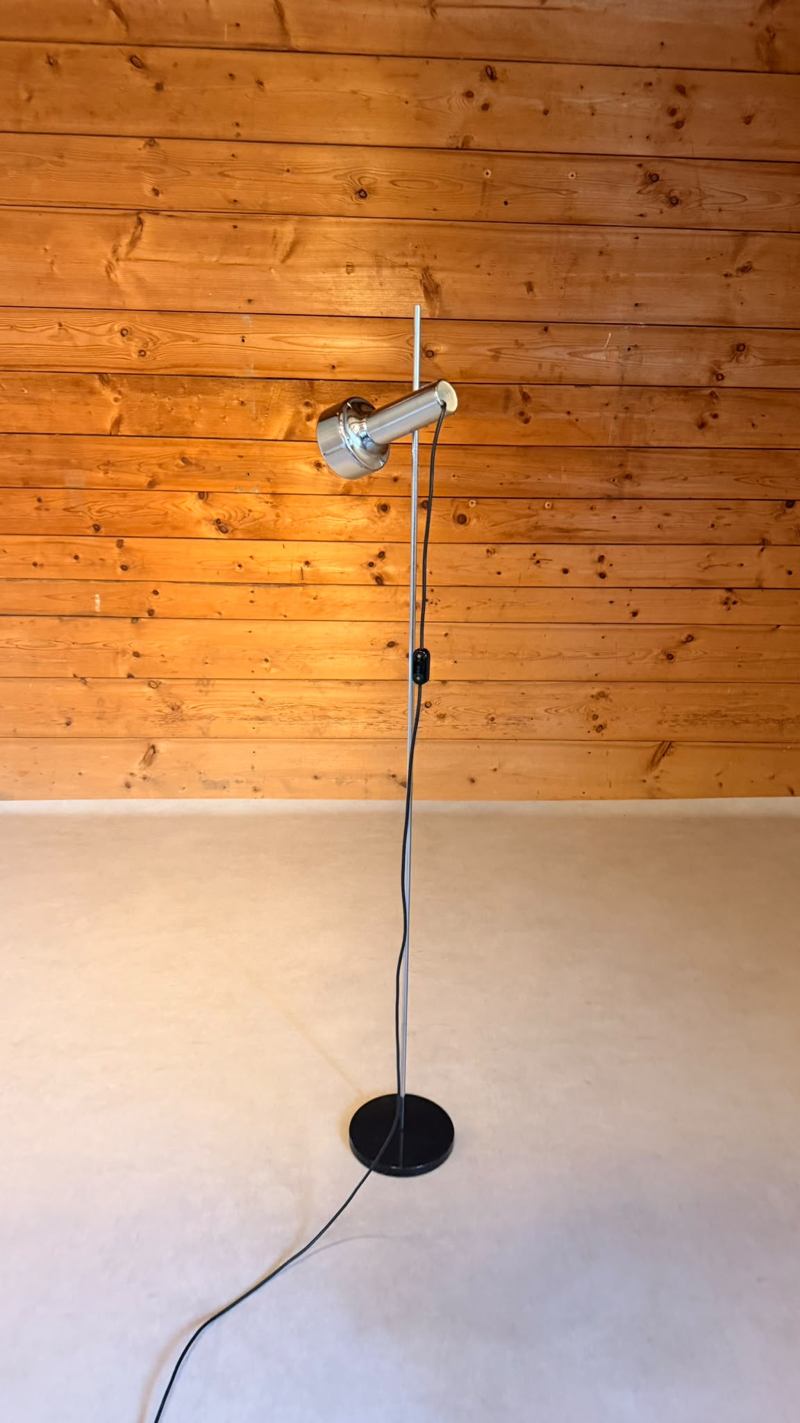 Vintage Spot Stehlampe Chrom verstellbar 70er Design