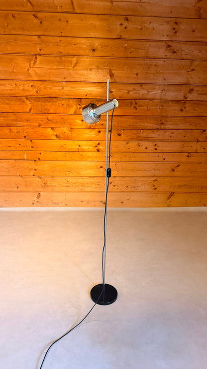 Vintage Spot Stehlampe Chrom verstellbar 70er Design