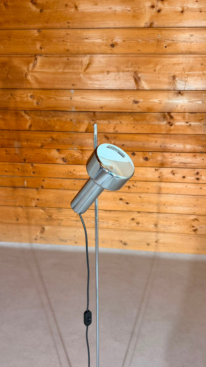 Vintage Spot Stehlampe Chrom verstellbar 70er Design