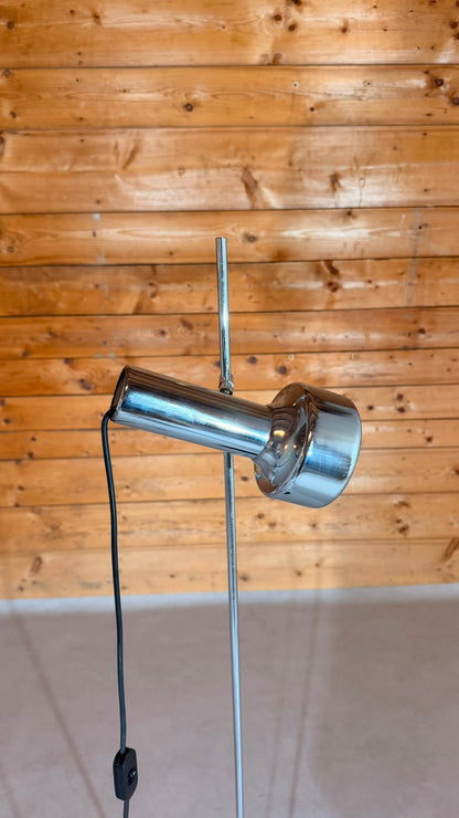 Vintage Spot Stehlampe Chrom verstellbar 70er Design