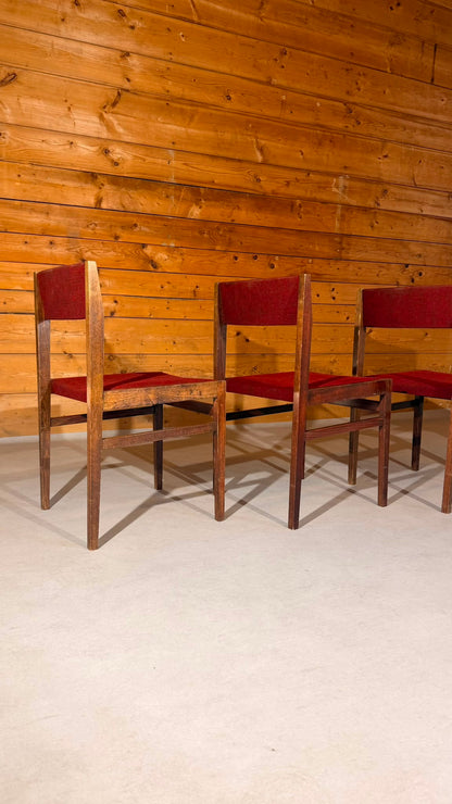 4er Set Skandinavische vintage Stühle aus den 60/70er Jahren