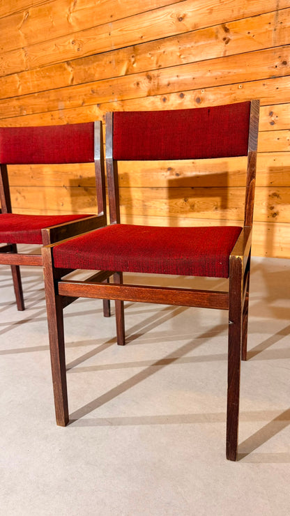4er Set Skandinavische vintage Stühle aus den 60/70er Jahren