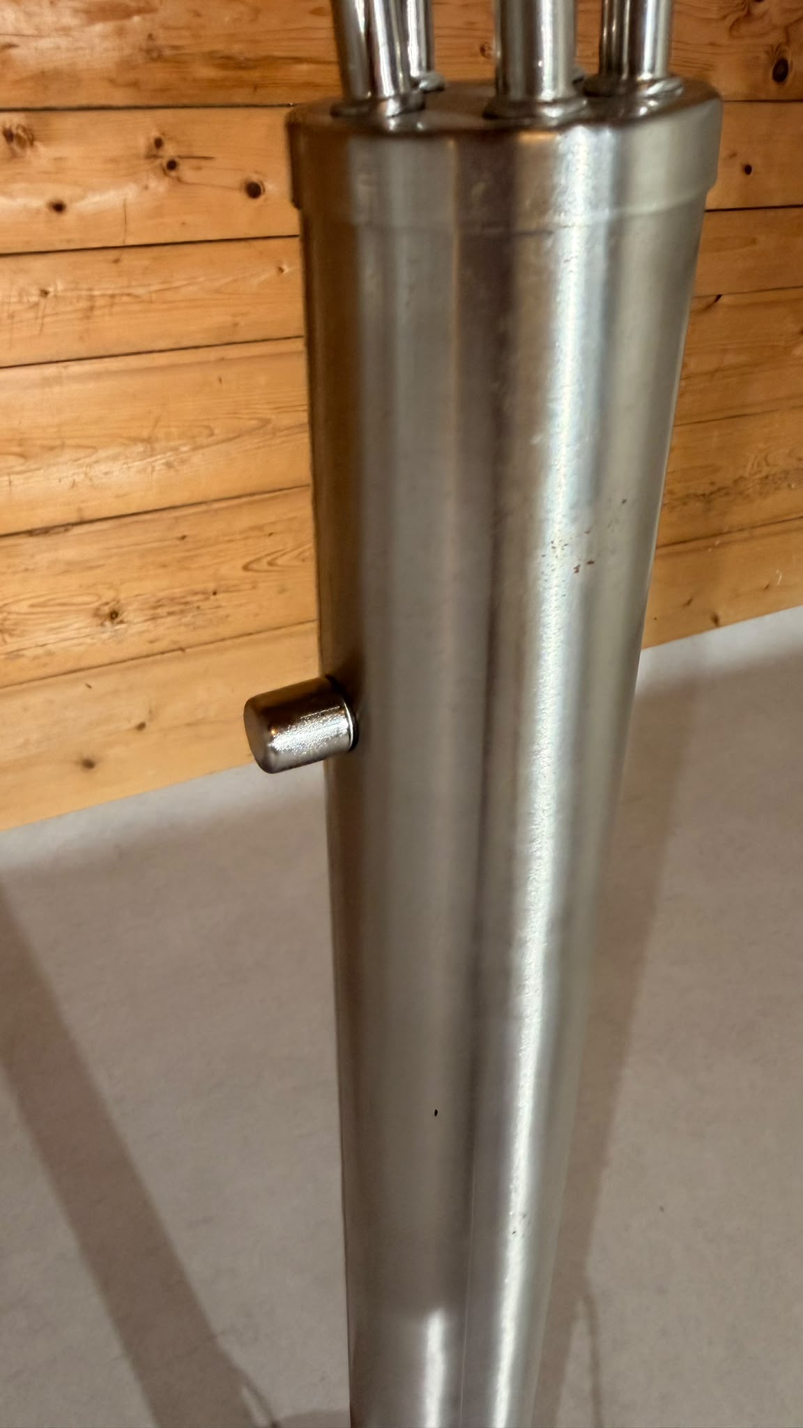 Design Bogenlampe 5-flammig Marmorfuss und Glaslampenschirm
