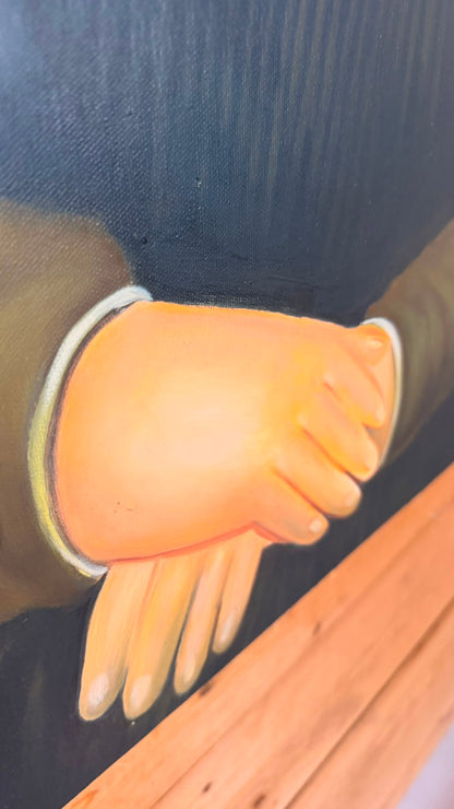 Mona Lisa im Botero Stil Leinwandbild XXL