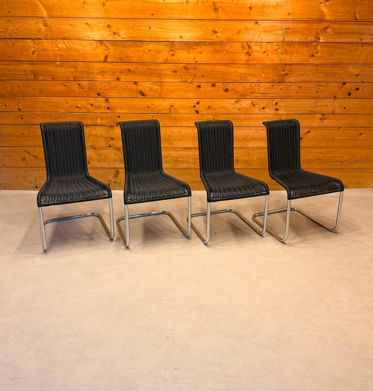 4er Set Tecta B20 Design Freischwinger Geflecht Bauhaus