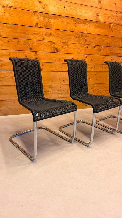 4er Set Tecta B20 Design Freischwinger Geflecht Bauhaus