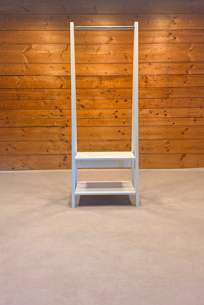 Offene Garderobe in Weiss mit Kleiderstange & Ablagen