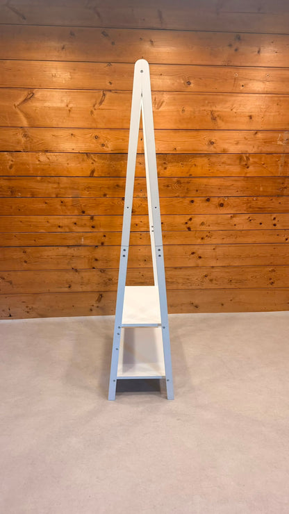 Offene Garderobe in Weiss mit Kleiderstange & Ablagen