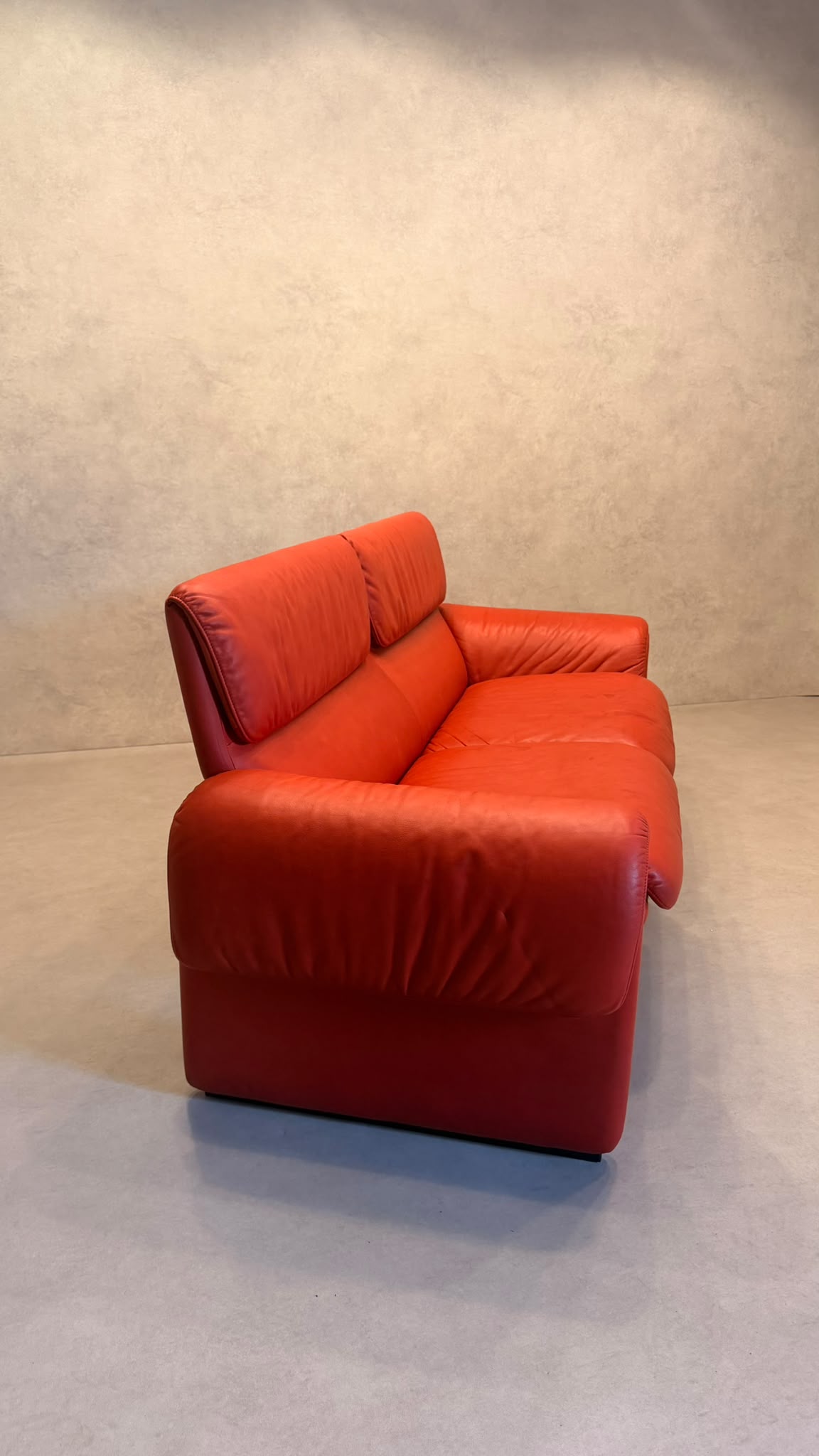 Rotes De Sede DS-2011 Ledersofa aus den 80`s