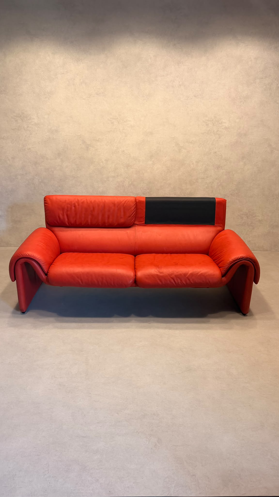 Rotes De Sede DS-2011 Ledersofa aus den 80`s