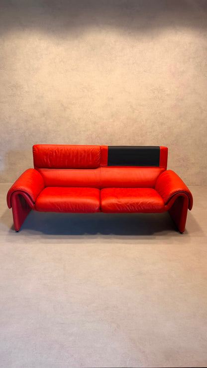 Rotes De Sede DS-2011 Ledersofa aus den 80`s
