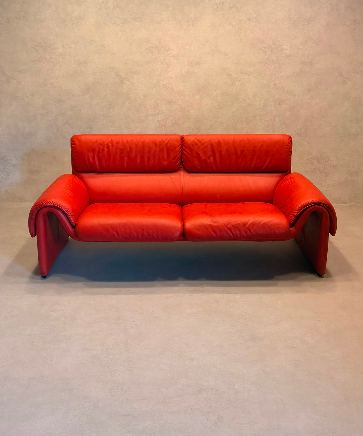 Rotes De Sede DS-2011 Ledersofa aus den 80`s