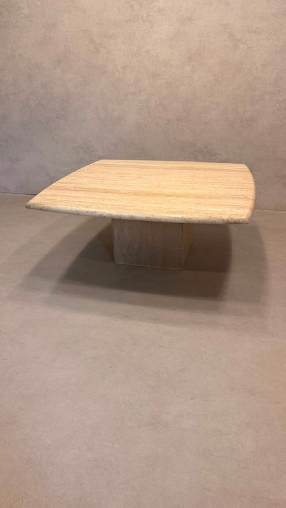 Italienischer vintage Travertin Couchtisch Coffee Table