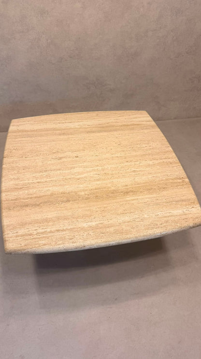 Italienischer vintage Travertin Couchtisch Coffee Table