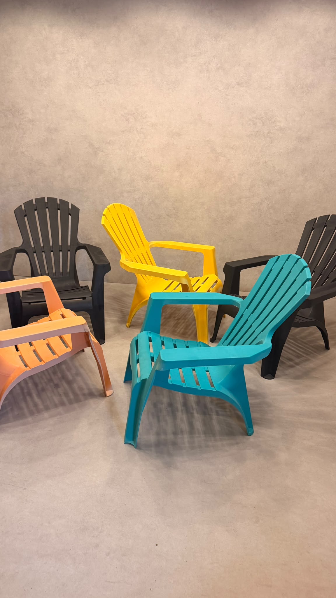 5er Set ProGarden Dolomiti Adirondack Gartenstuhl Kunststoff