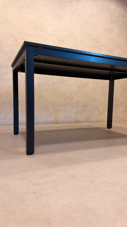 Moderner Aluminium Gartentisch Anthrazit Lattenoptik