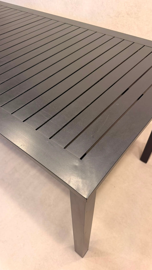 Moderner Aluminium Gartentisch Anthrazit Lattenoptik