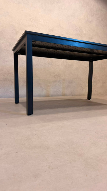 Moderner Aluminium Gartentisch Anthrazit Lattenoptik