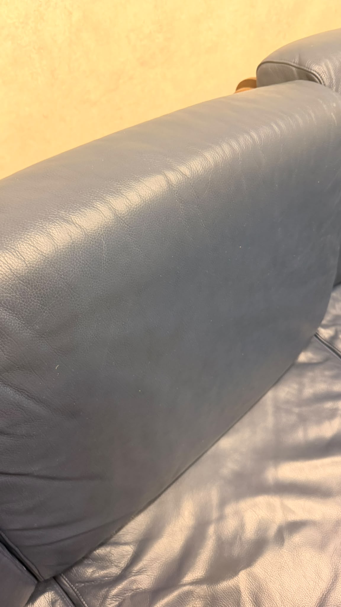 Dänisches Modul Ecksofa aus blauem Leder & Teakholz