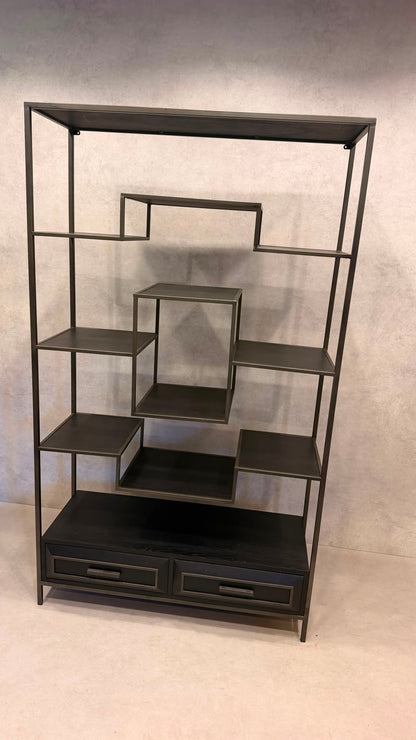 PTMD Lixly Design Regal Metall & Holz mit Schubladen