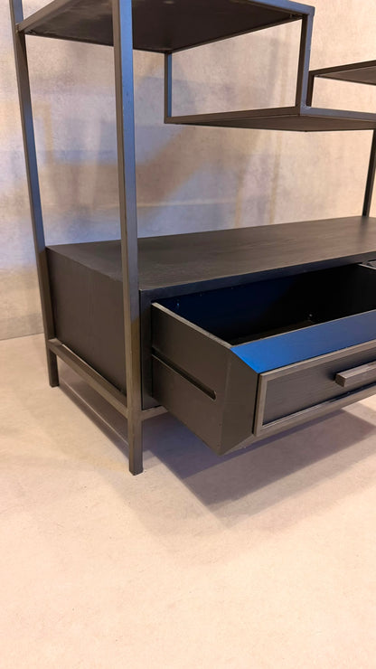 PTMD Lixly Design Regal Metall & Holz mit Schubladen