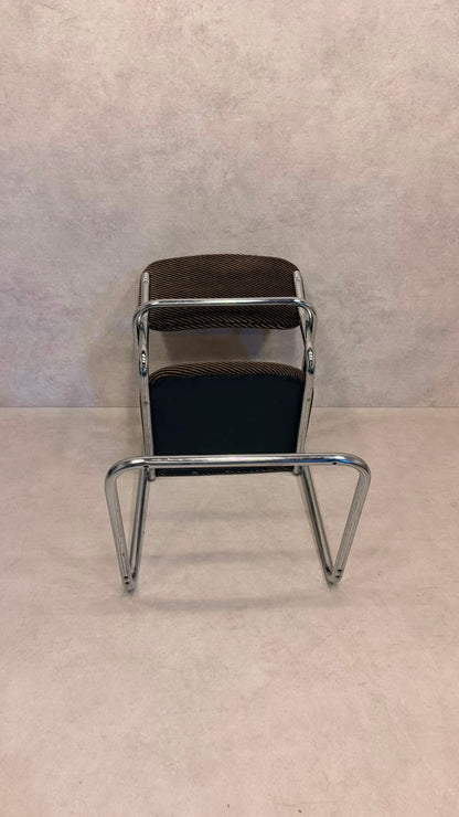Vintage Bauhaus Freischwinger Sessel gepolstert