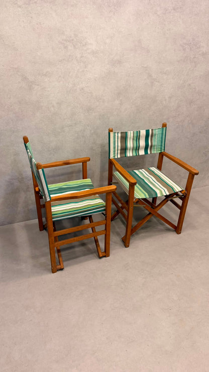 2er-Set Vintage Regiestühle aus nachhaltigem Echtholz