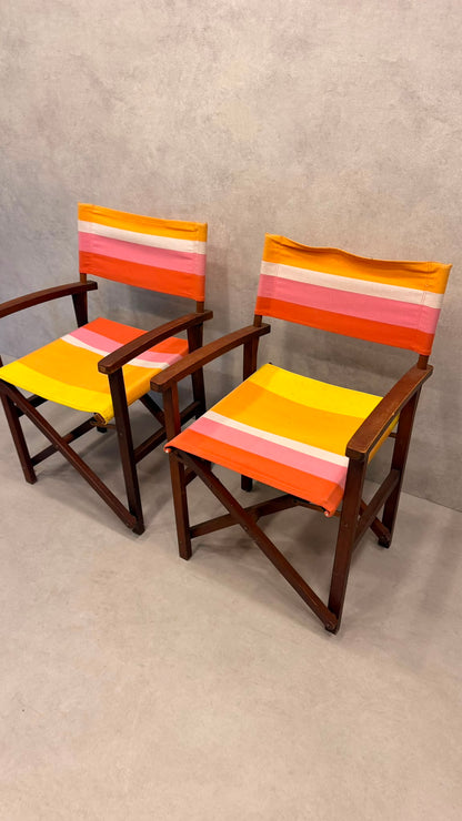2er-Set Vintage Regiestühle Holz klappbar 70er Design