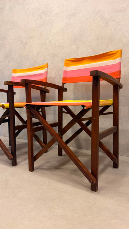 2er-Set Vintage Regiestühle Holz klappbar 70er Design