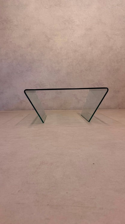 Vintage Coffee Table Couchtisch mit gebogenem Glas