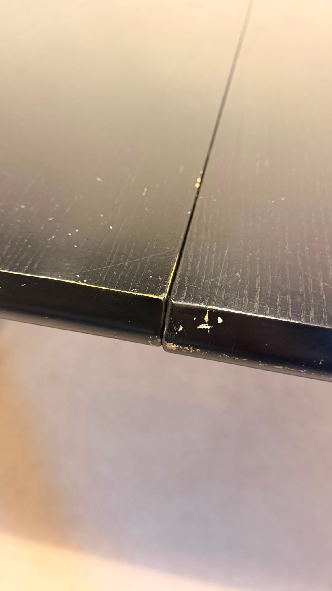 Achteckiger Vintage Tisch in schwarz und Chromfüsse